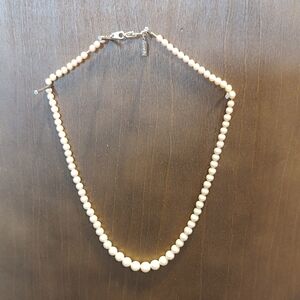 MARVELLA By Monet Cream Pearl Bead Single Strand Necklace
